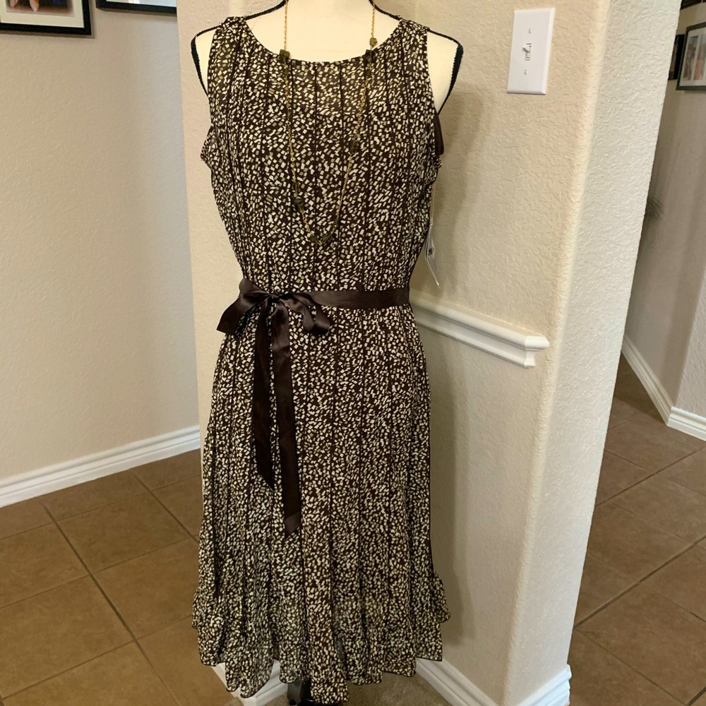 Studio brown chiffon midi dress Size 10